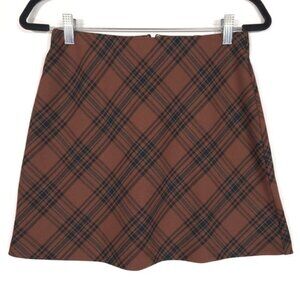 Wilfred Brown Plaid Mini Skirt